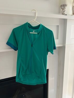 Cycling Jersey medium in Teal with Blue Trim